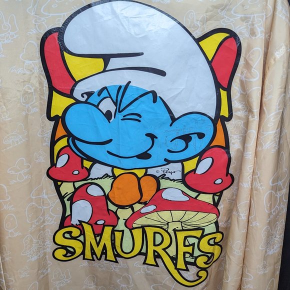 SMURFS Mushrooms Prints X-Large Lightweight Windbreaker Jacket - Picture 3 of 6